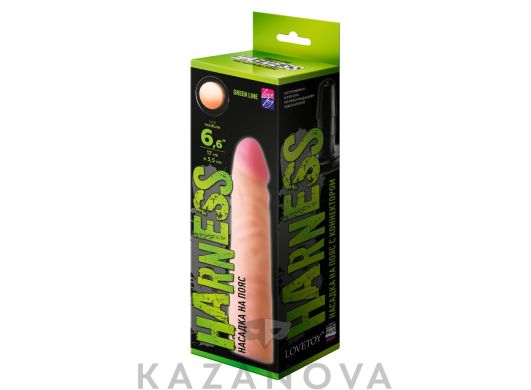 Насадка для страпона Harness из киберкожи телесная 17 см 105