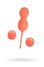 Тренажер Кегеля с вибрацией и сменными насадками разного веса We-Vibe Bloom оранжевый